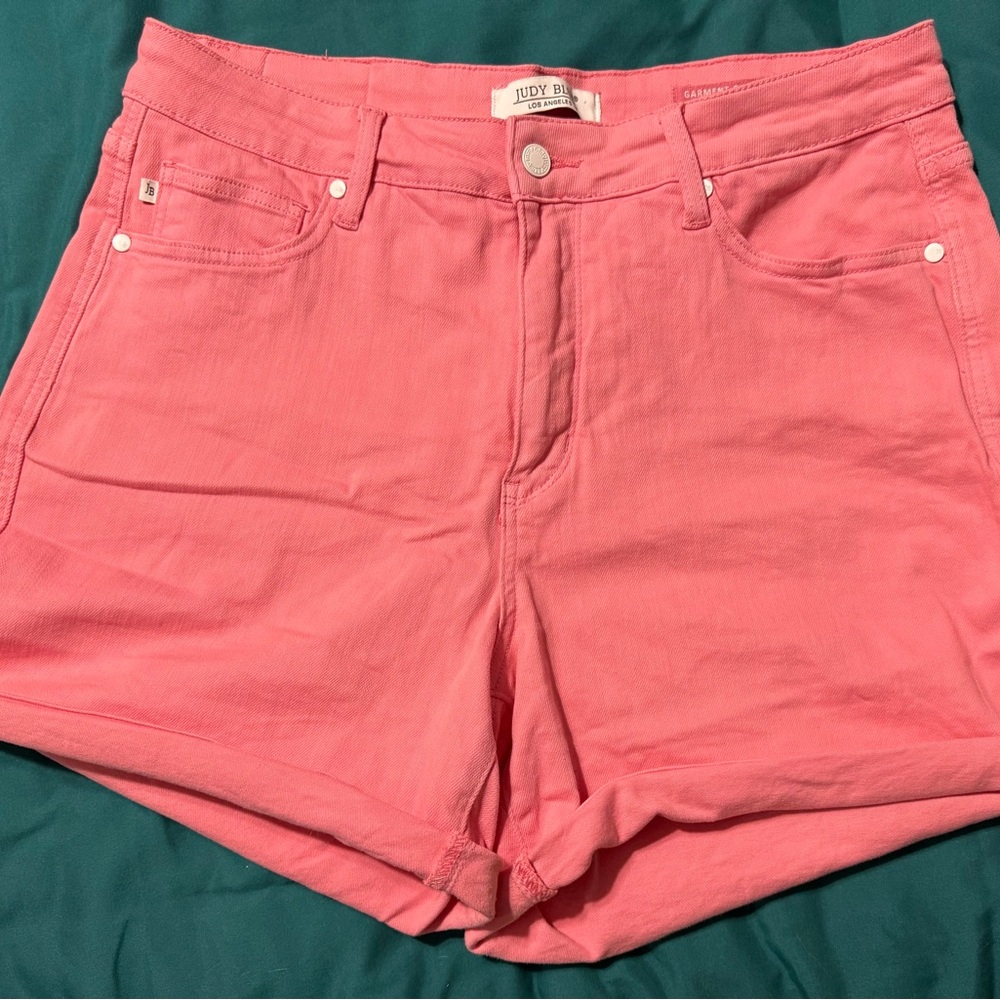 Judy Blue Pink High-Waisted Jean Shorts